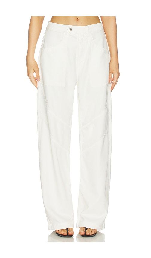 icon denim lysa wide leg jeans in white.