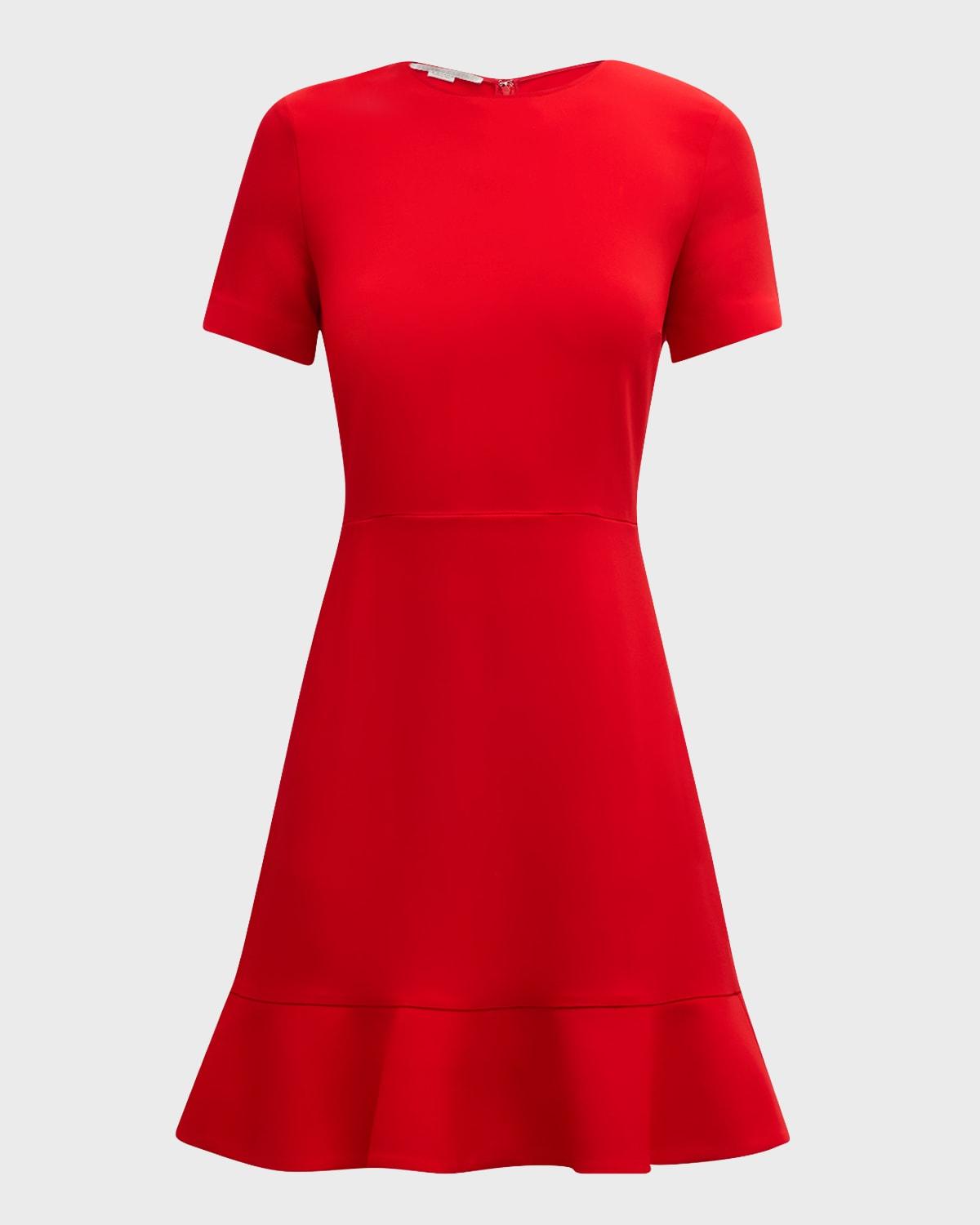 iconic mini dress with flounce hem