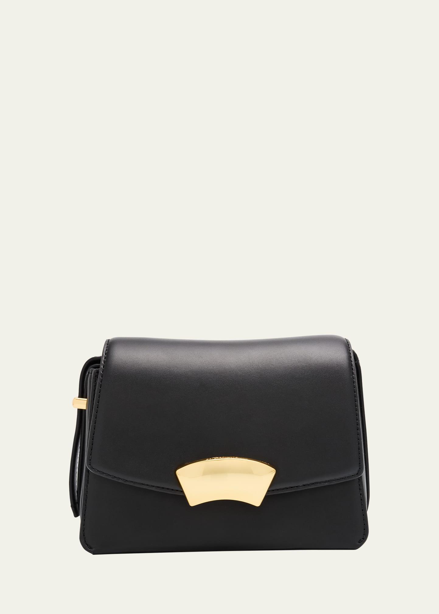 id flap leather shoulder bag