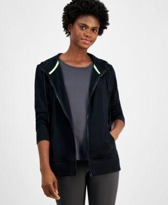 id ideology womens relaxed zip front long sleeve fleece hoodie xs 4x created for macys