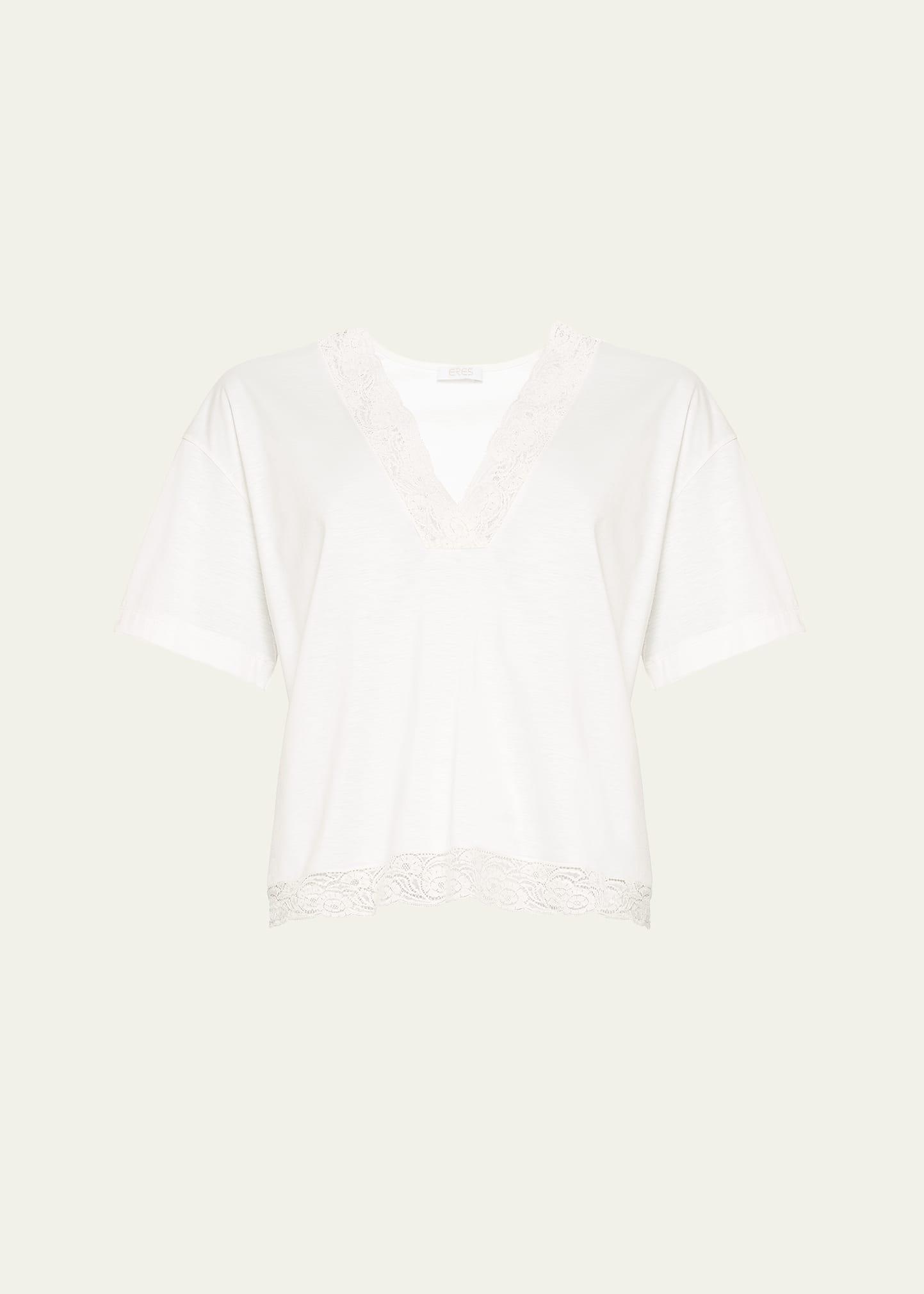 ideale lace-trim shirt