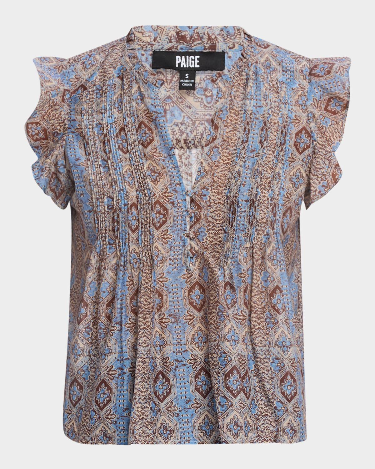 idris flutter-sleeve blouse