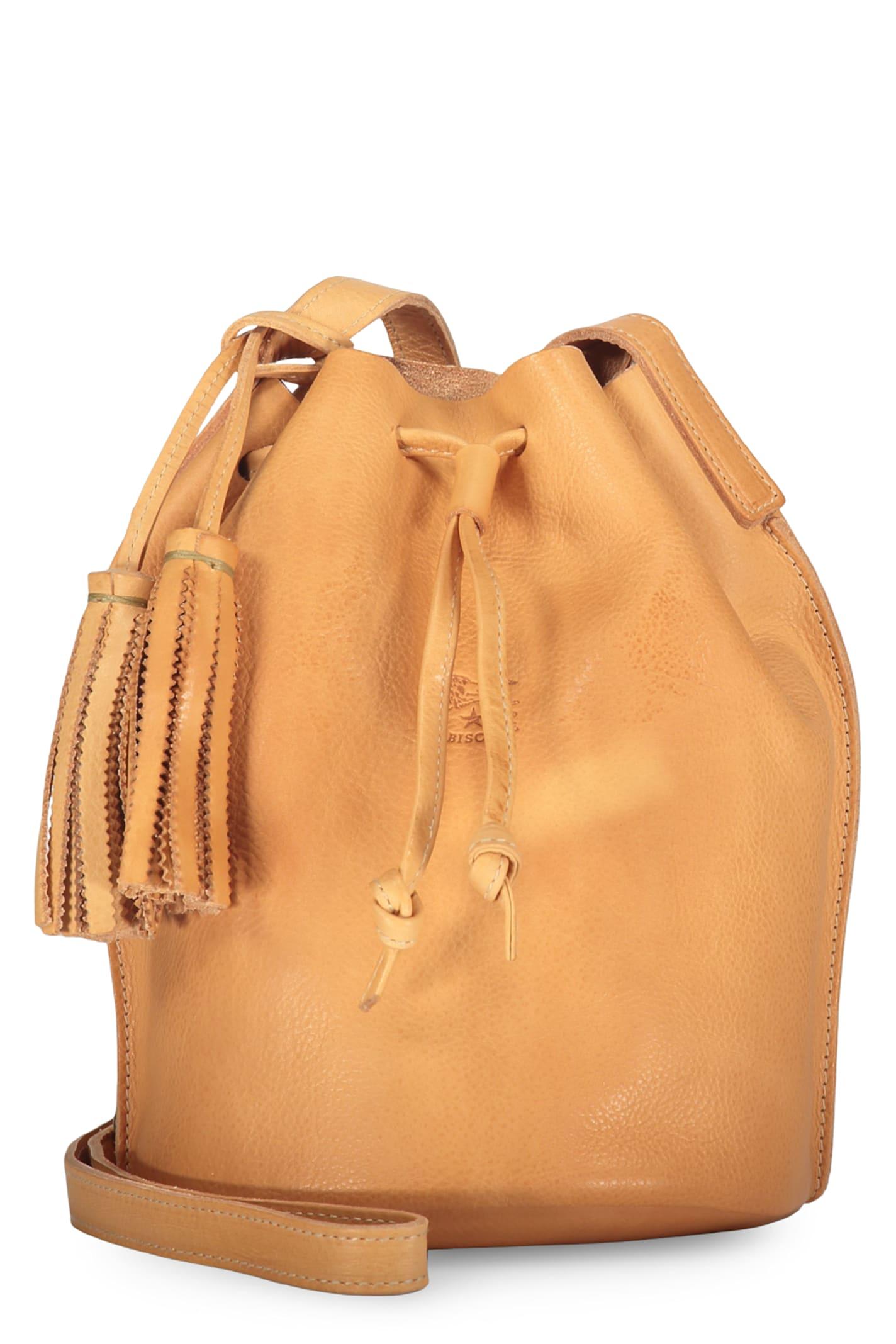 il bisonte leather bucket bag