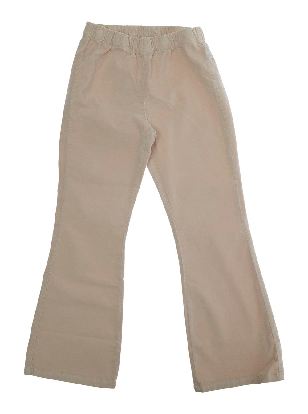 il gufo beige pants with elastic waist and logo patch on the side in cotton girl