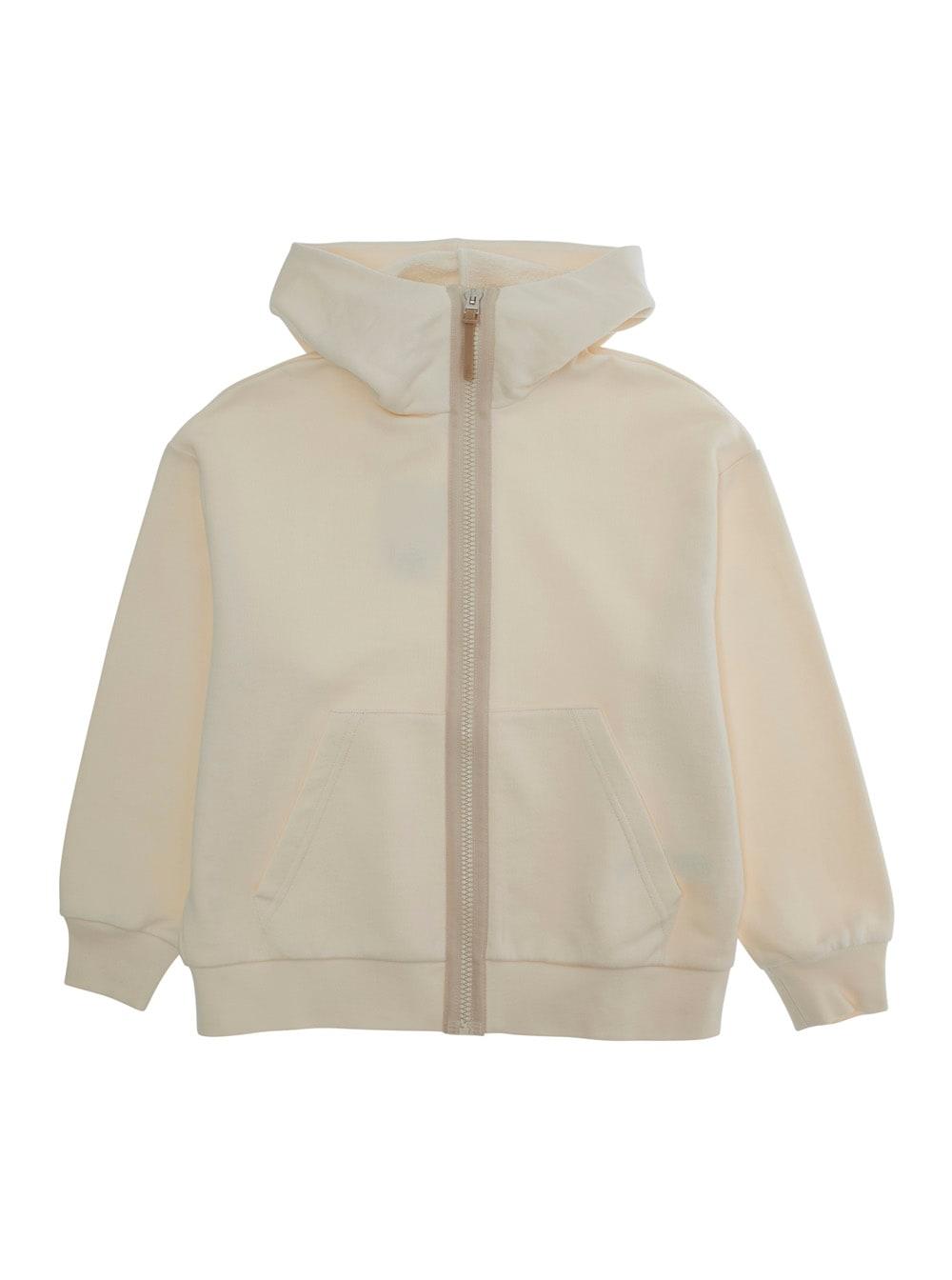 il gufo white sweatshirt with hood with logo patch in cotton boy