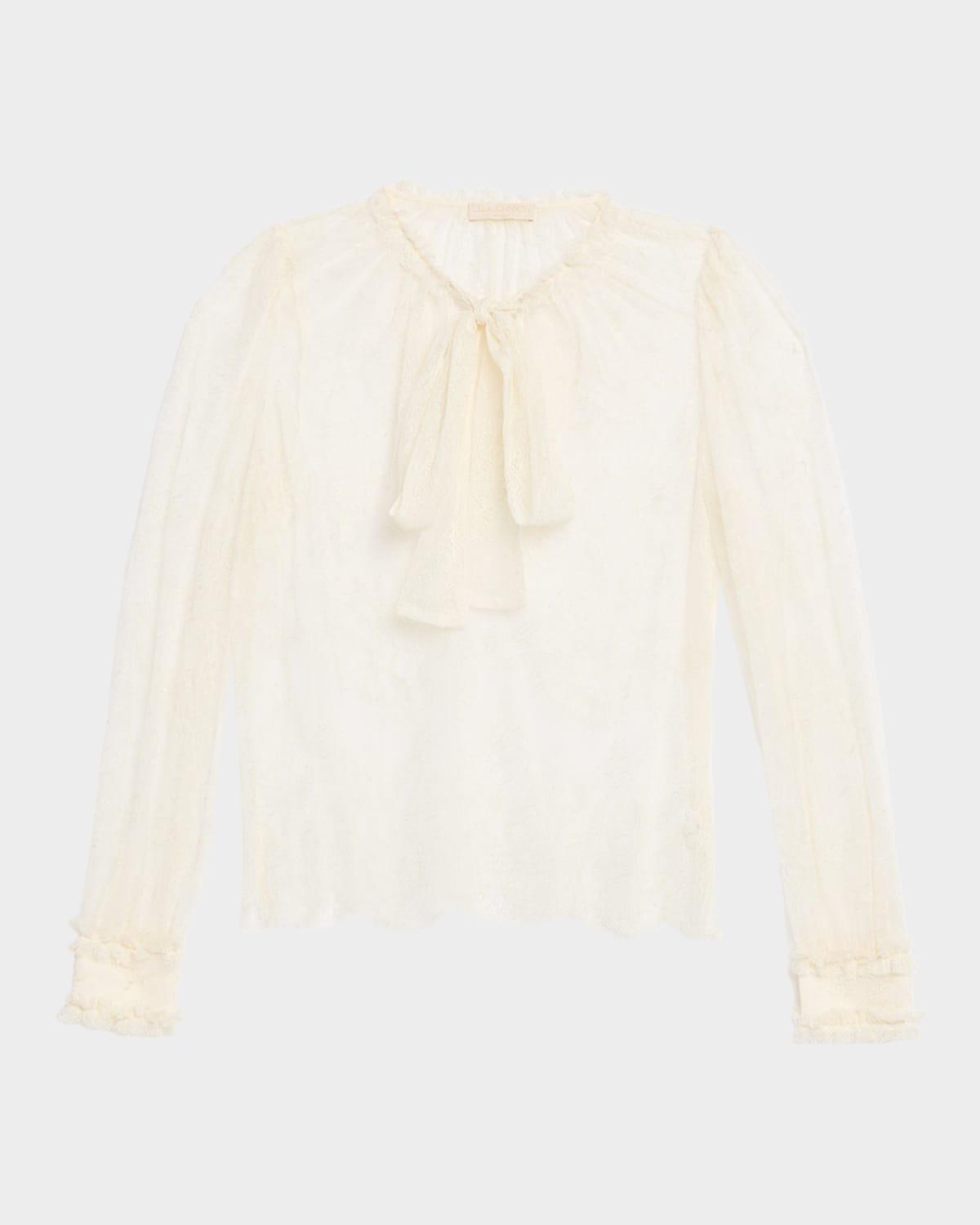 iliana lace neck-tie blouse