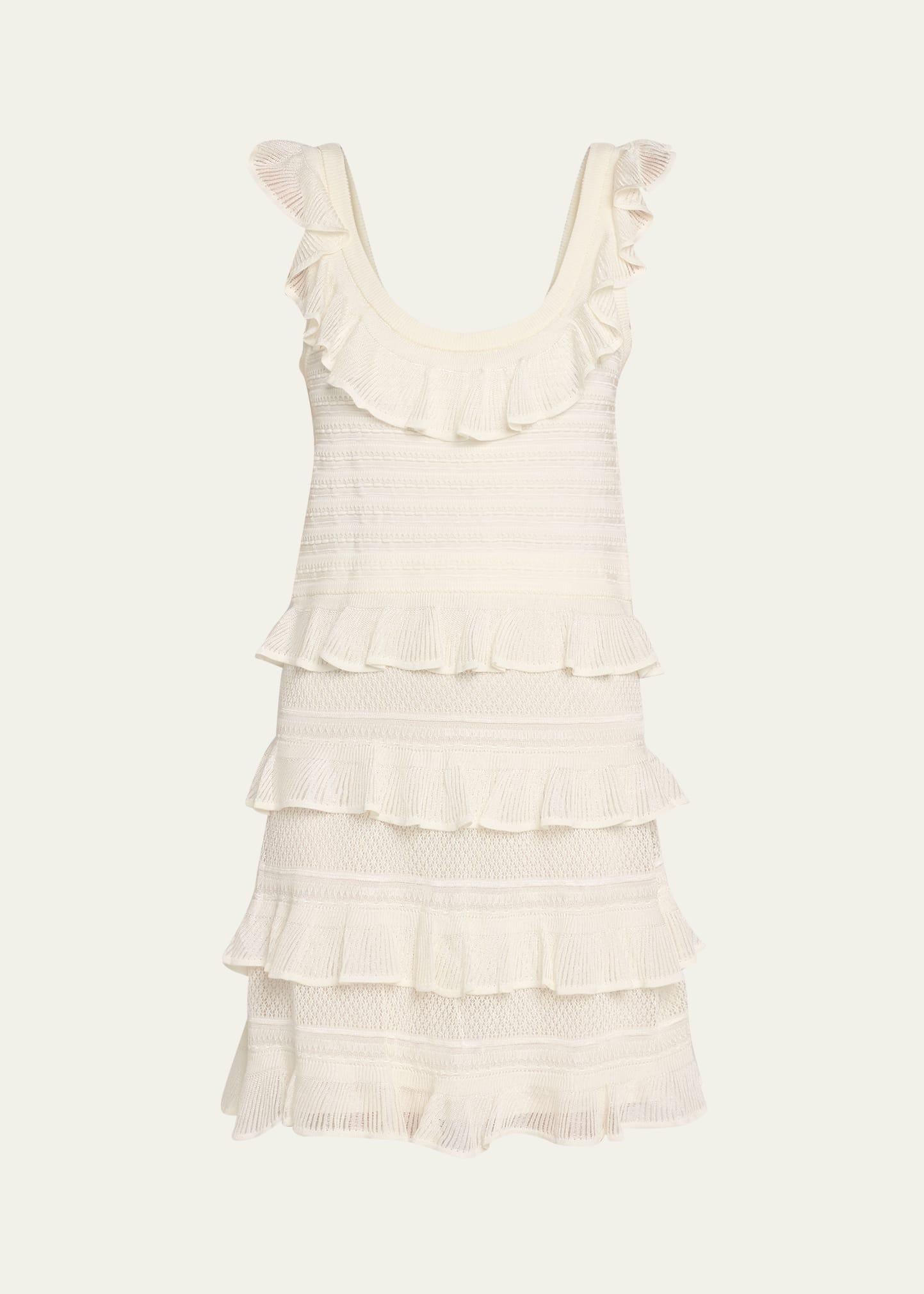 illuminate lace frill mini dress