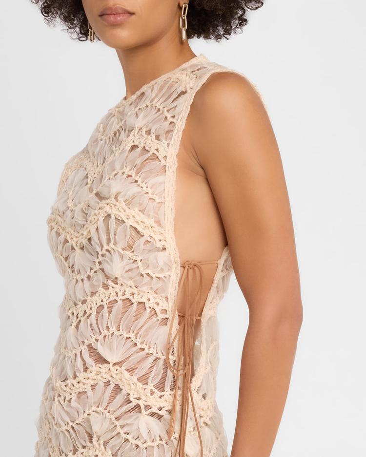 illuminate macrame maxi dress