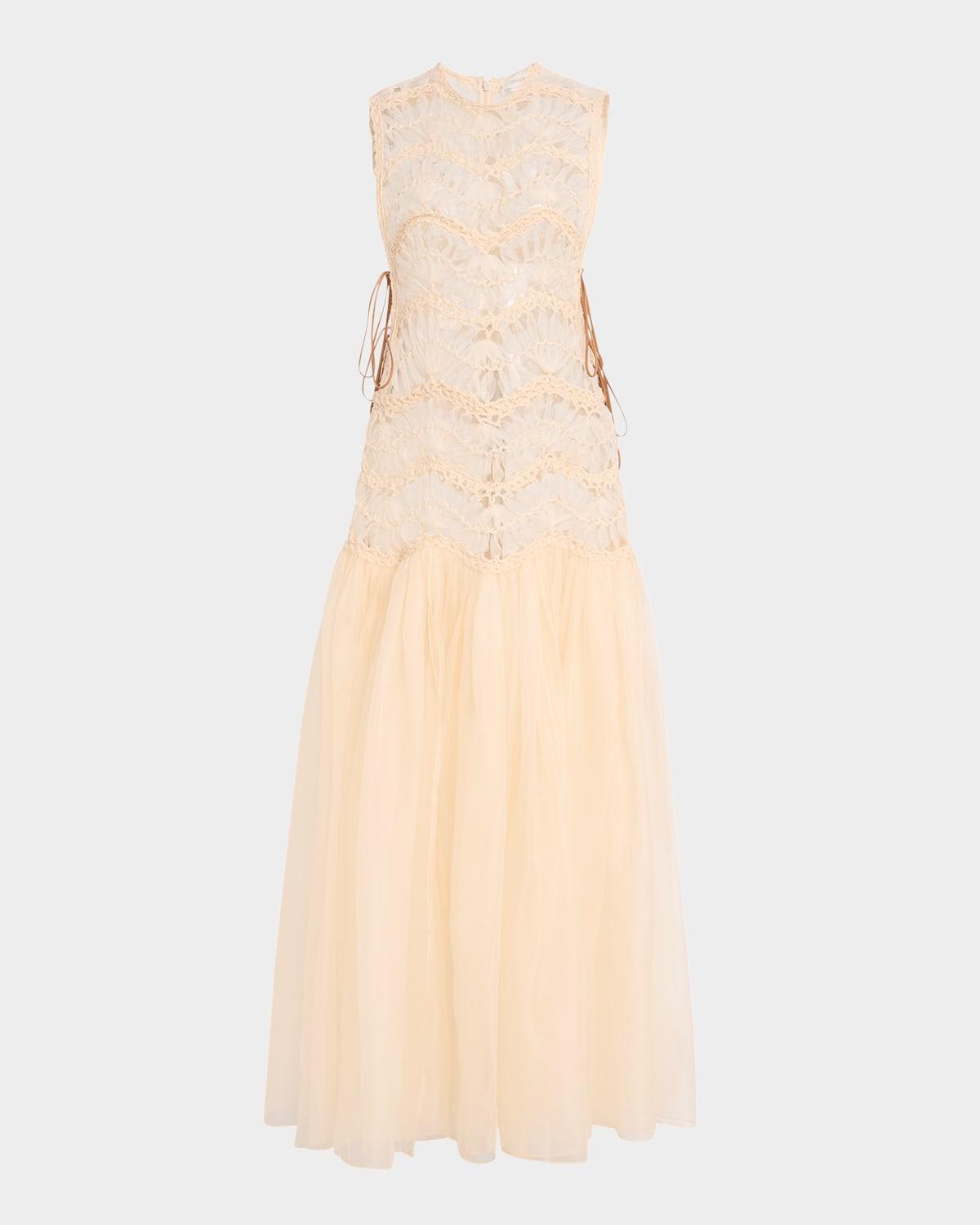 illuminate macrame maxi dress