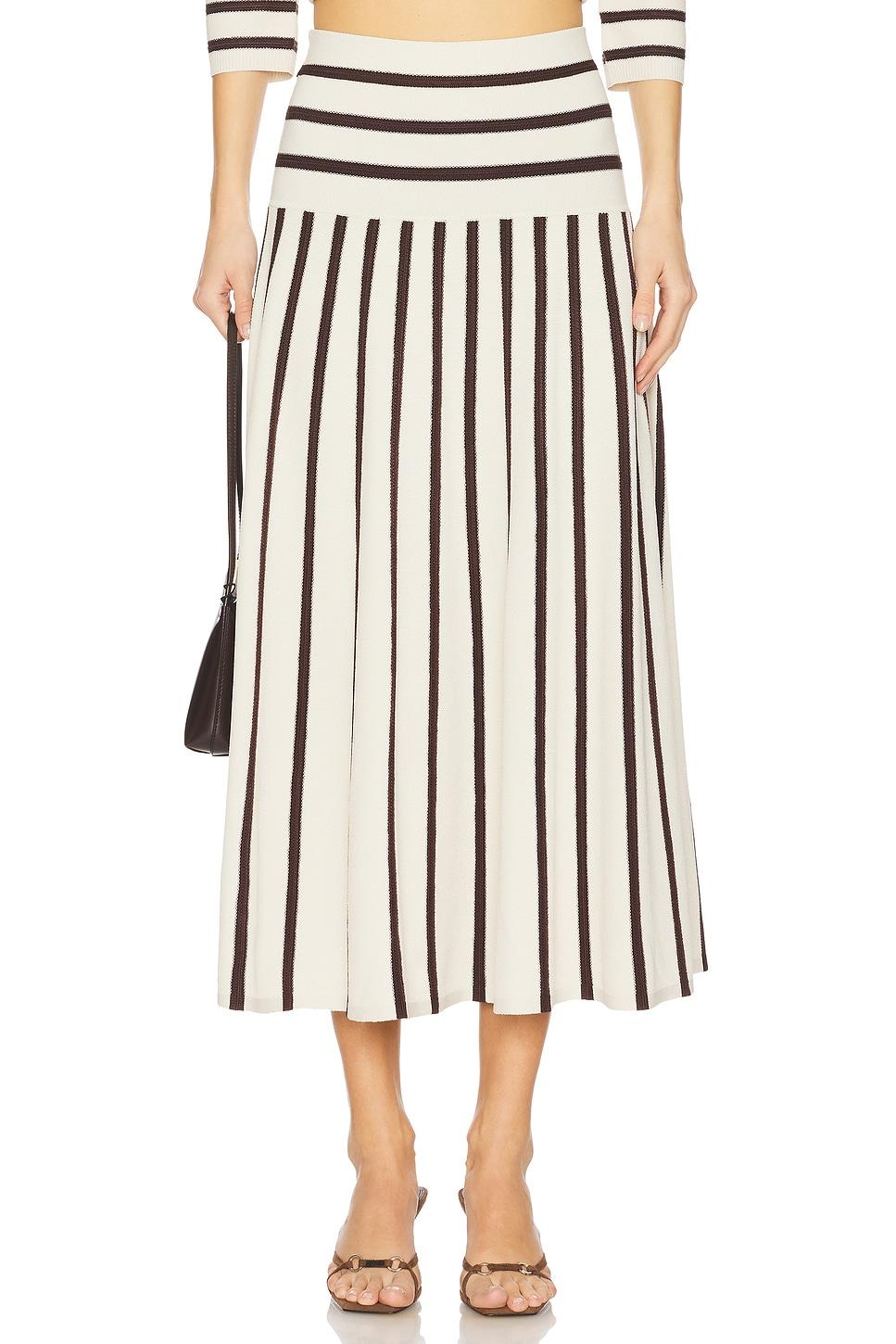 illuminate stripe midi skirt