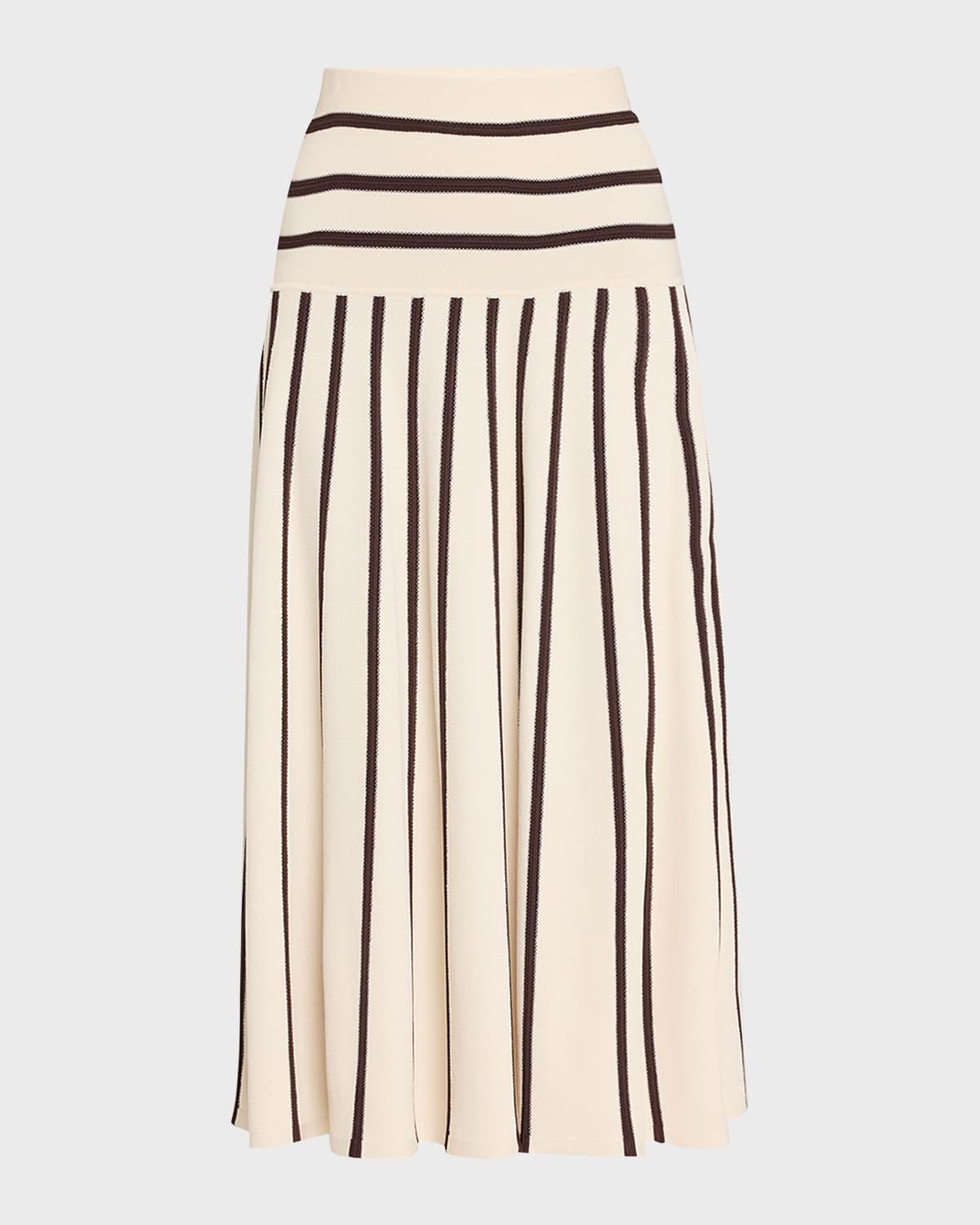 illuminate stripe midi skirt