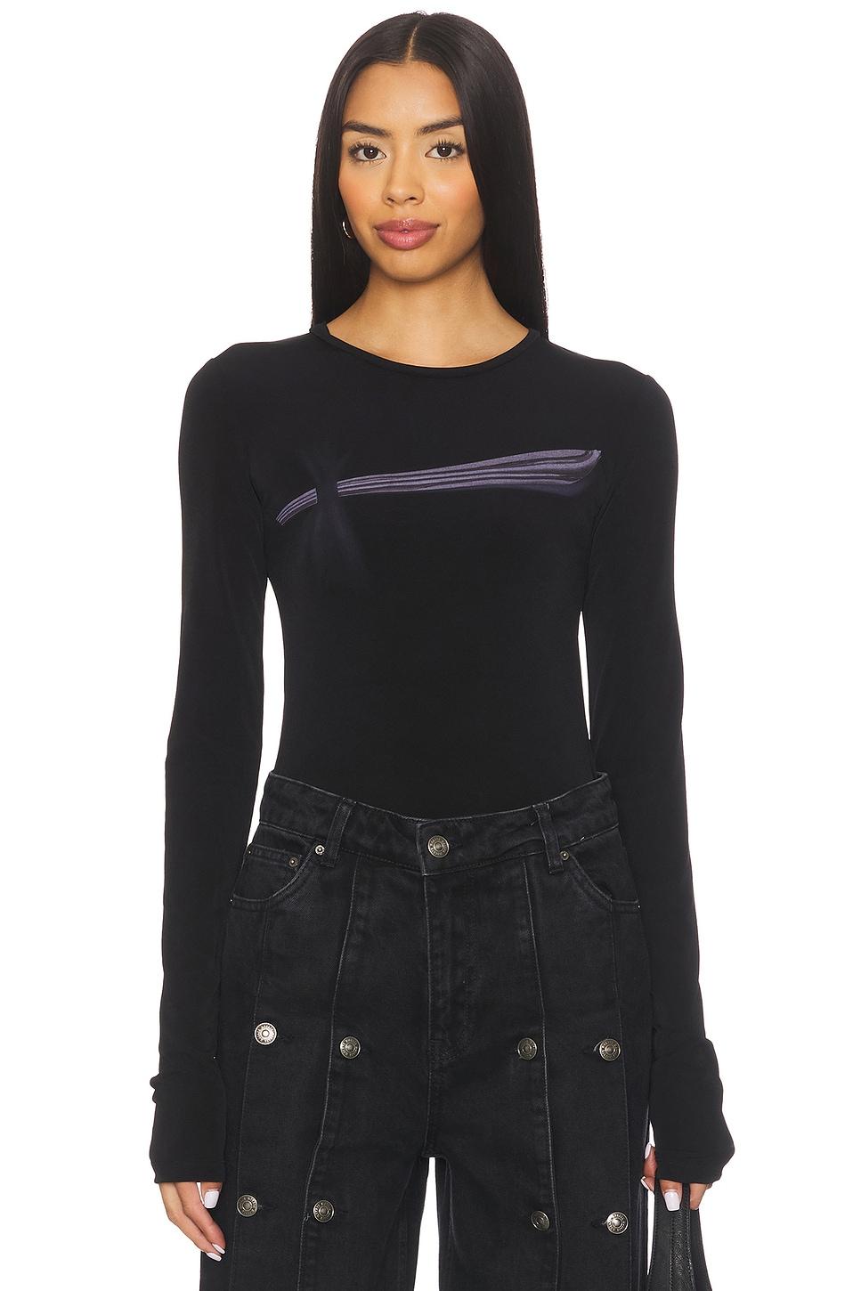 illusion print long sleeve top