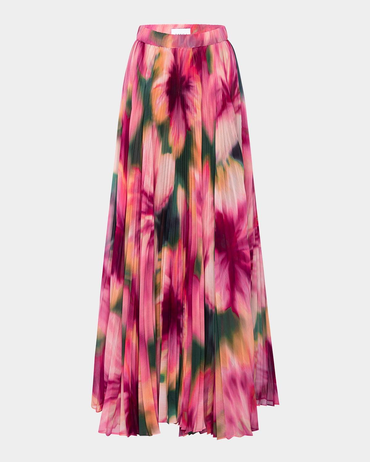 ilona pleated chiffon maxi skirt