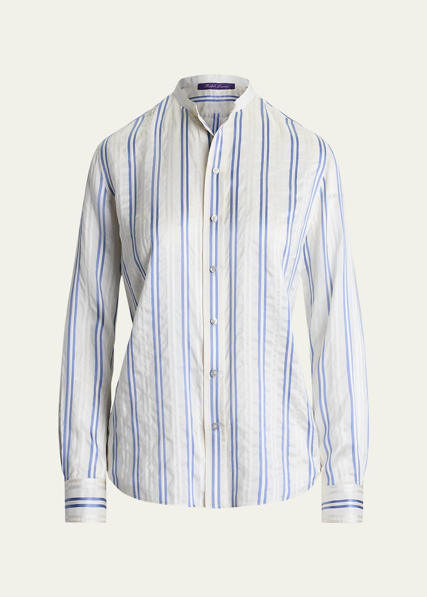imann striped mulberry silk shirt