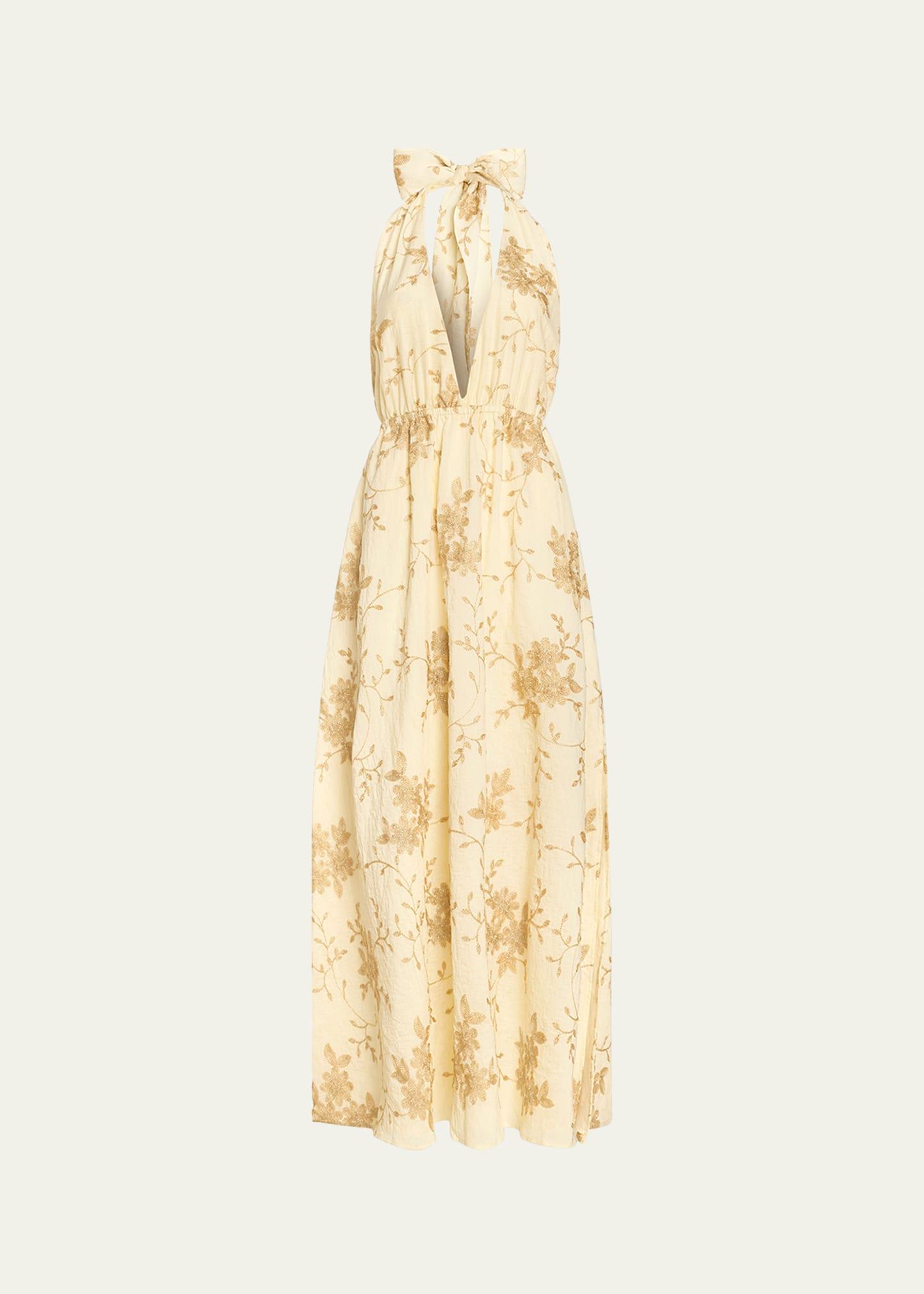 imelda floral embroidered maxi dress
