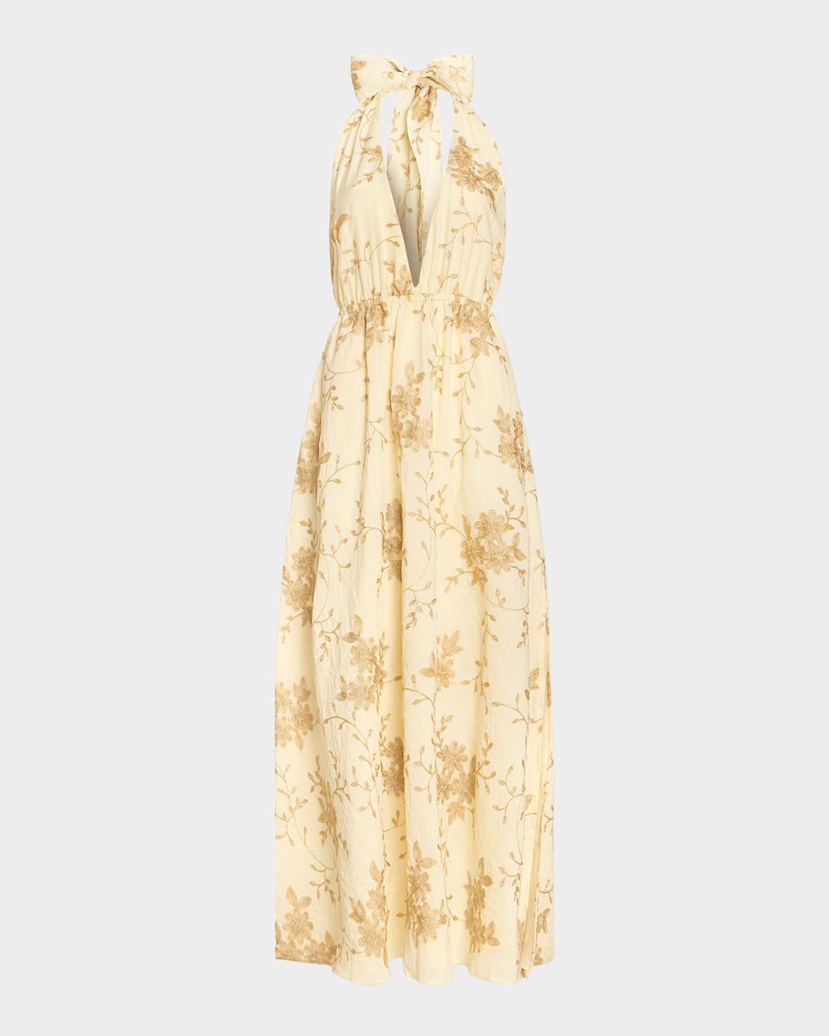 imelda floral embroidered maxi dress