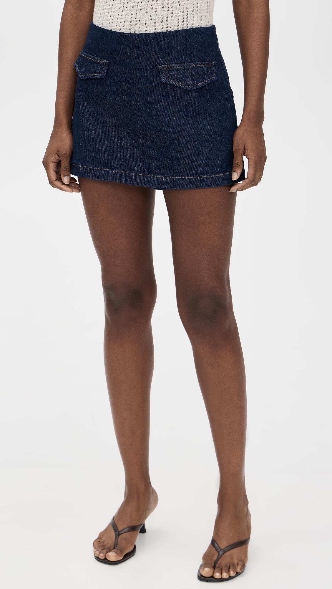 imogen high rise denim skort