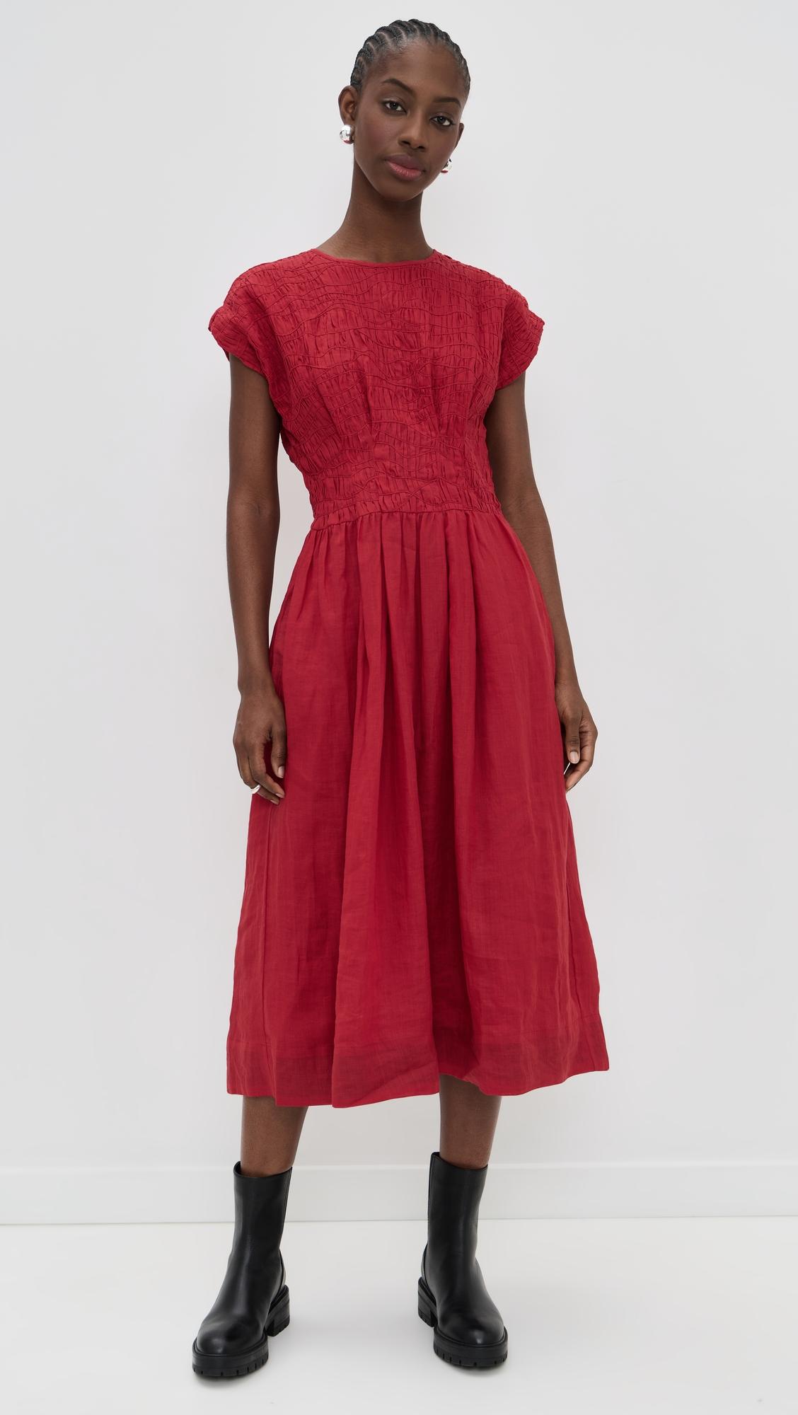 imogen solid midi dress