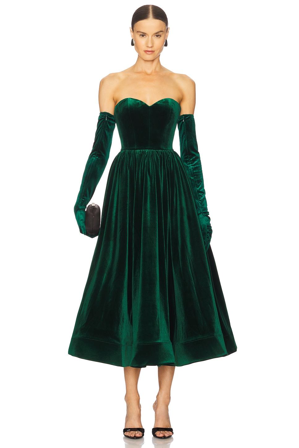 inara velvet midi dress