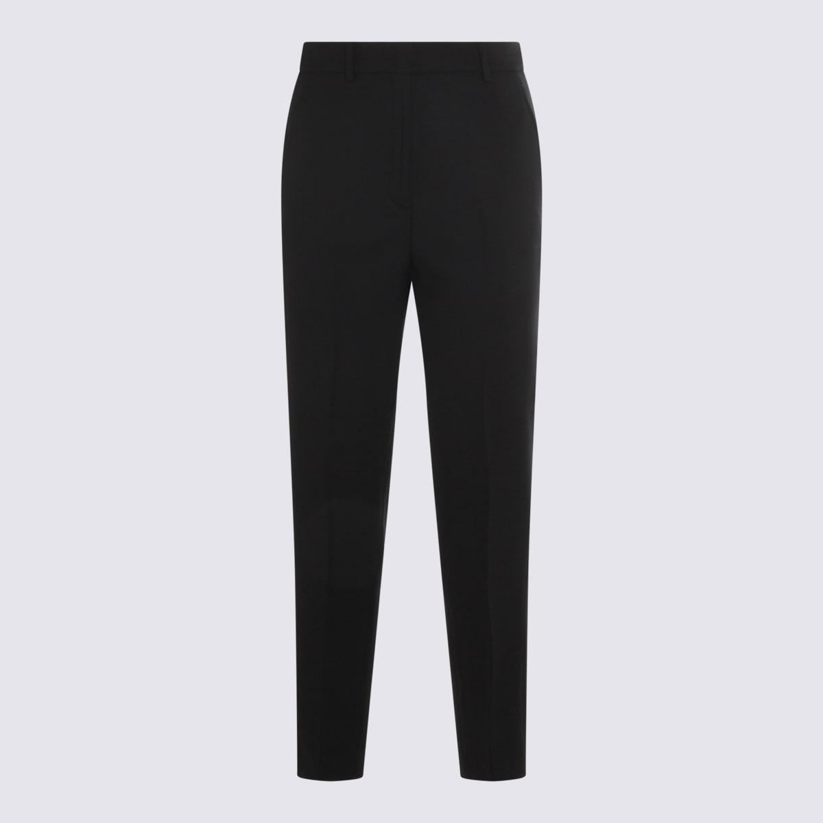 incotex black wool pants