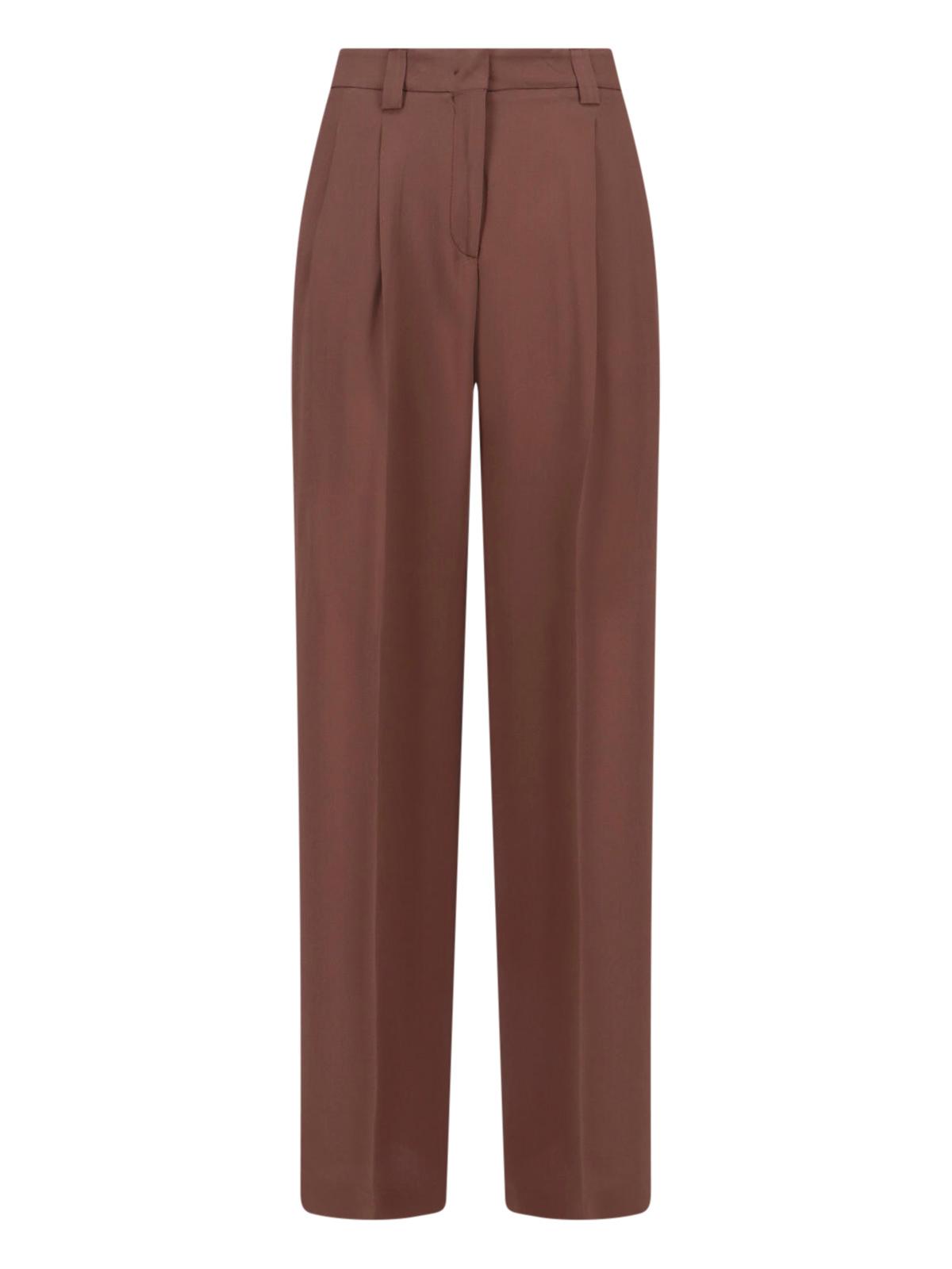 incotex trousers brown acetate - women