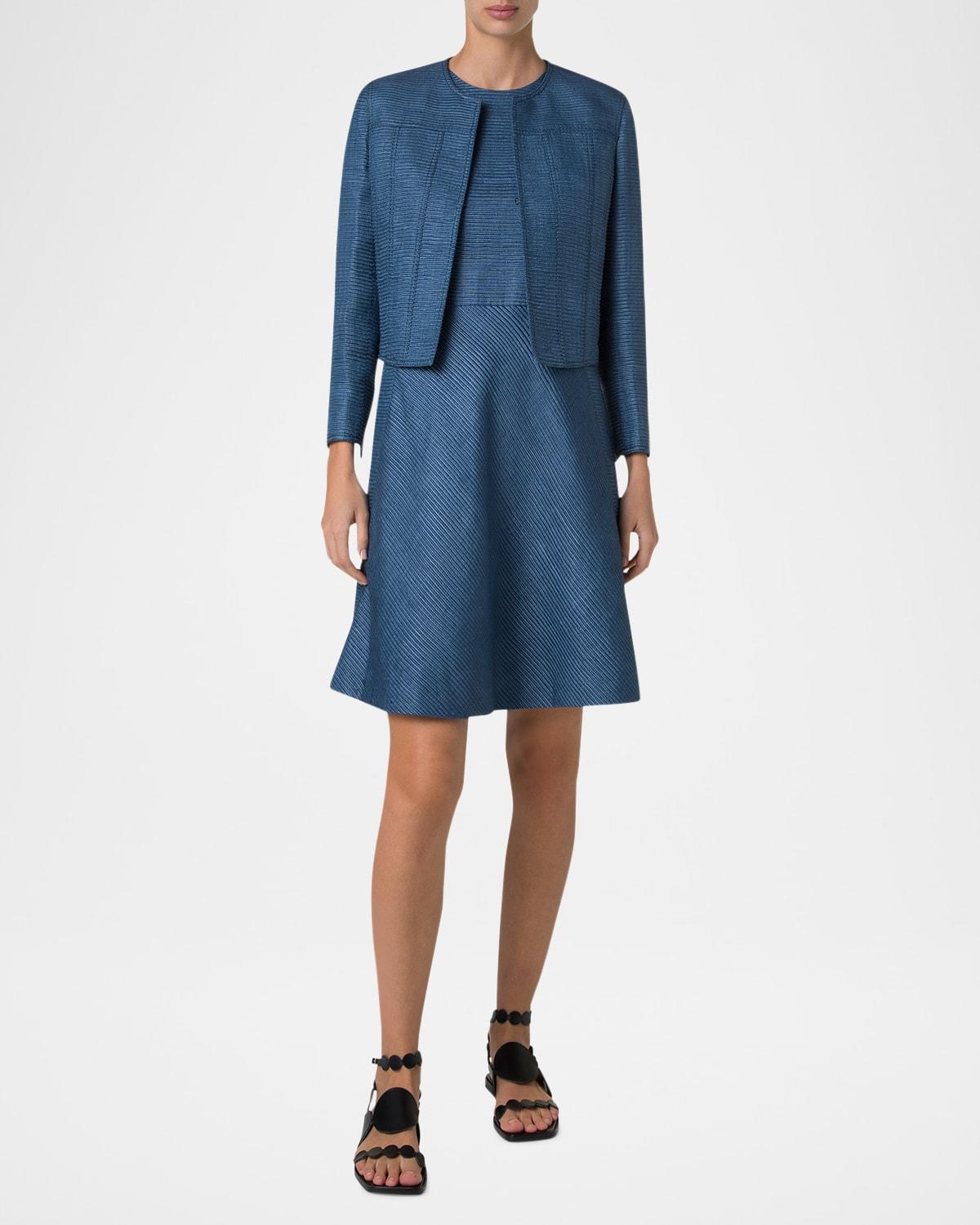 indian silk ottoman sleeveless a-line dress