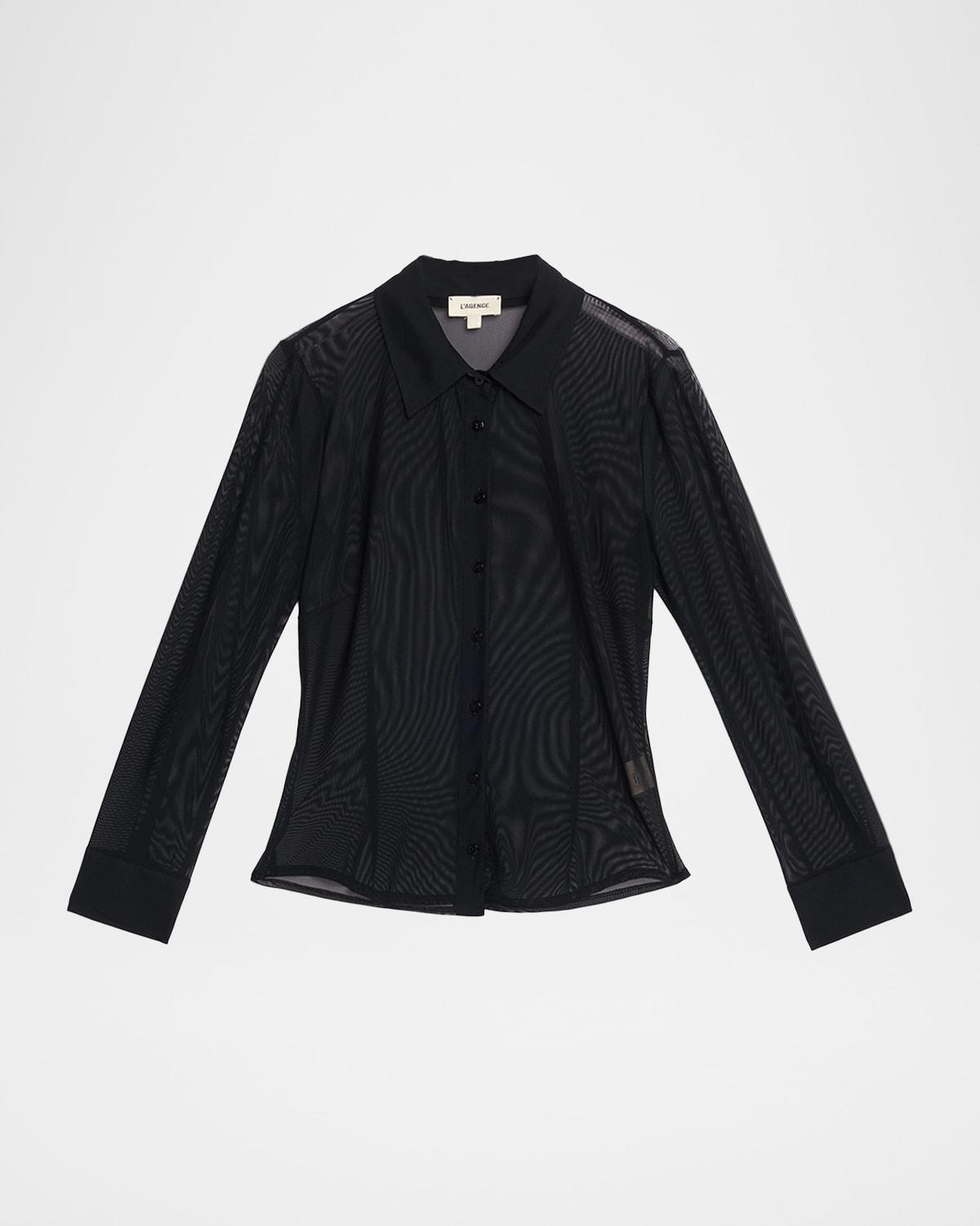 indiana sheer fitted blouse
