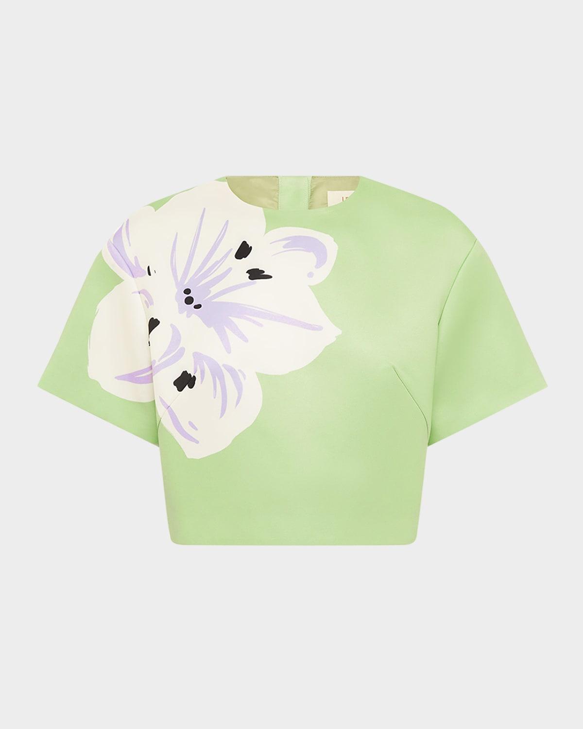 indie floral-print crop top