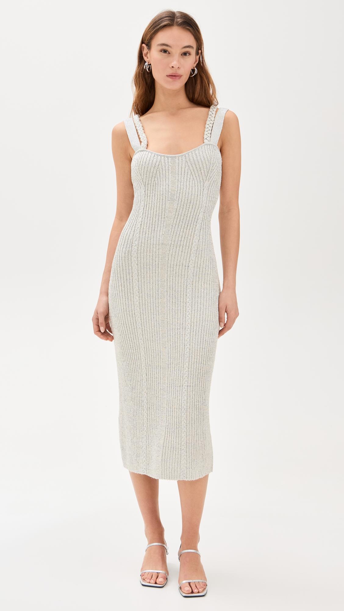 indiyah metallic knit midi dress