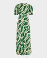 ines puff-sleeve midi dress