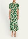 ines puff-sleeve midi dress