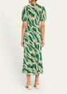 ines puff-sleeve midi dress