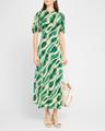 ines puff-sleeve midi dress