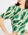 ines puff-sleeve midi dress