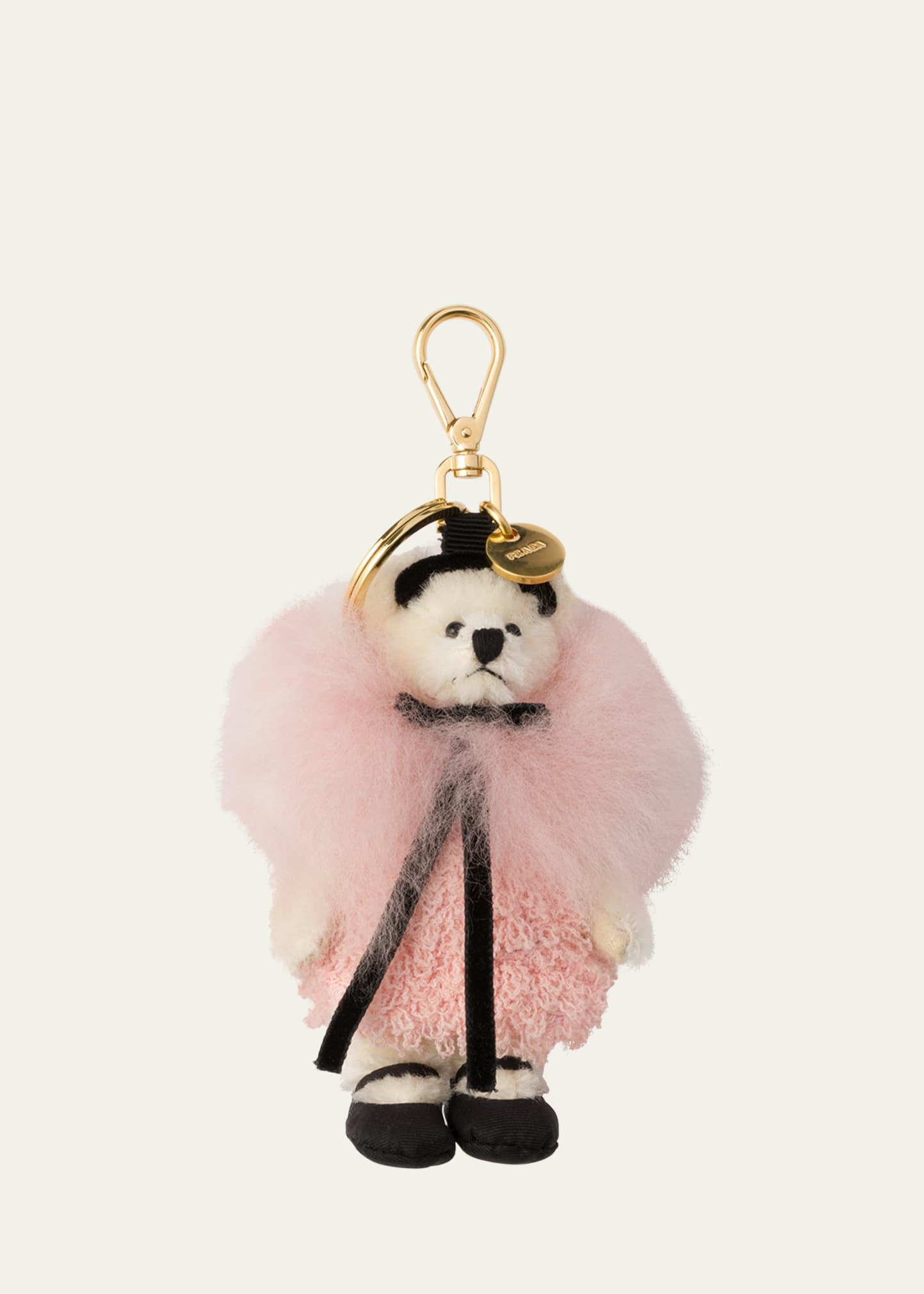 ines shearling bear bag charm