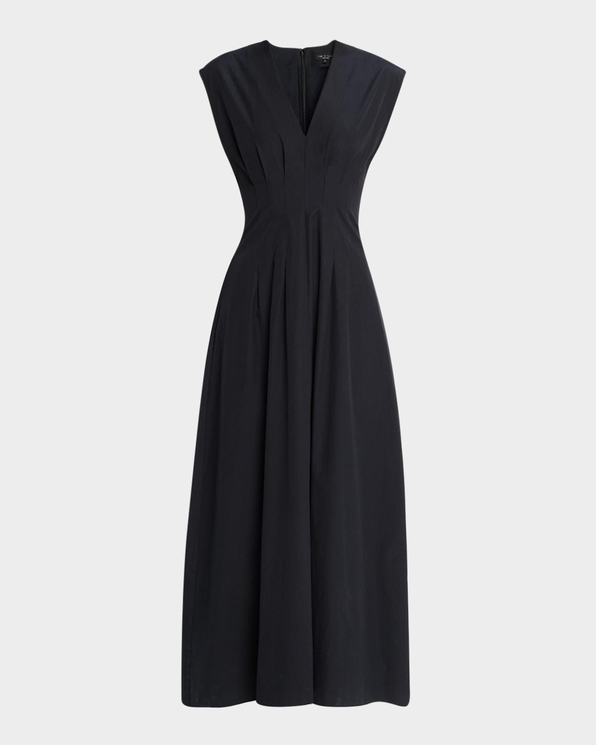 ines sleeveless poplin dress