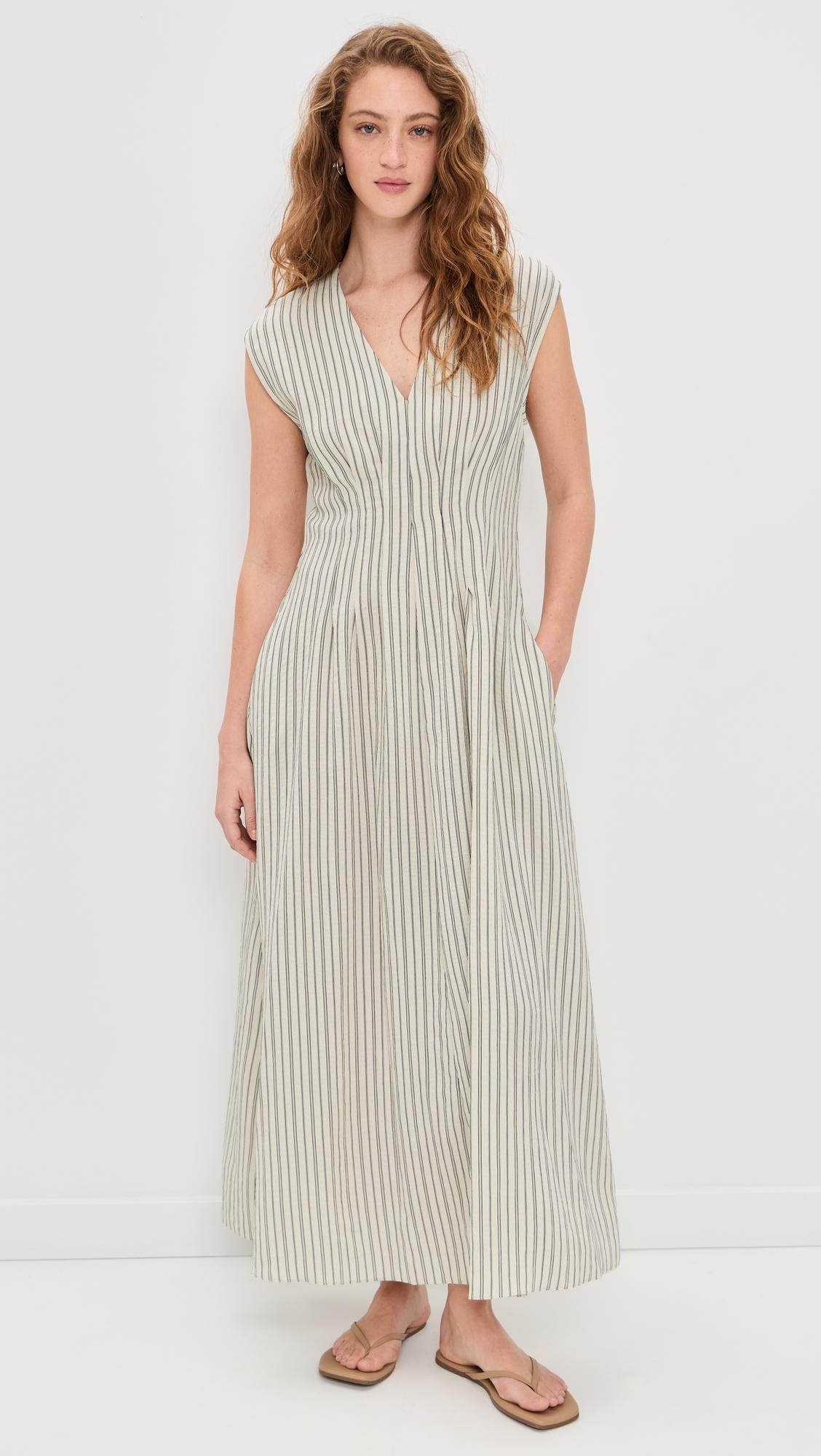 ines stripe satin dress