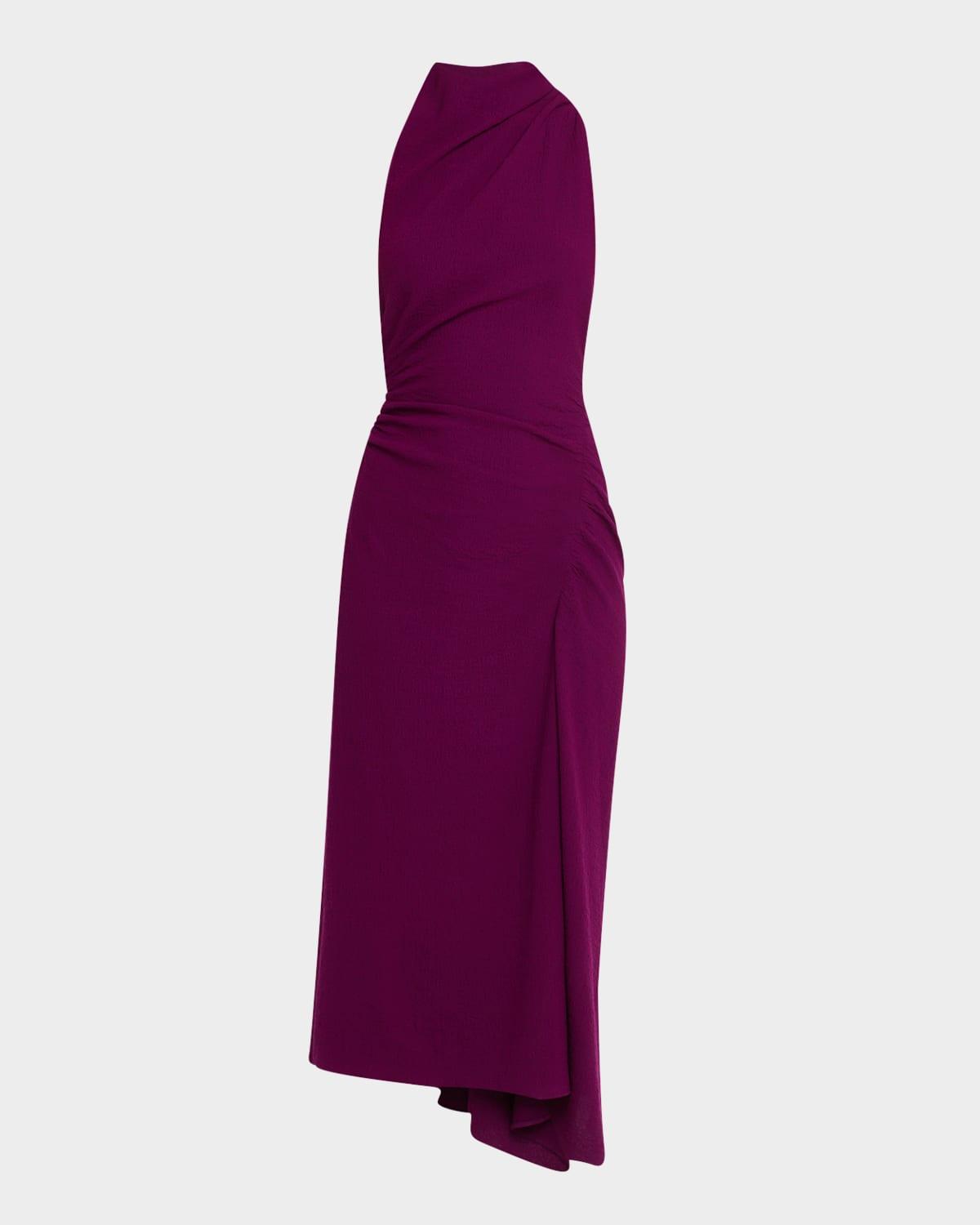 inez draped high-neck dress