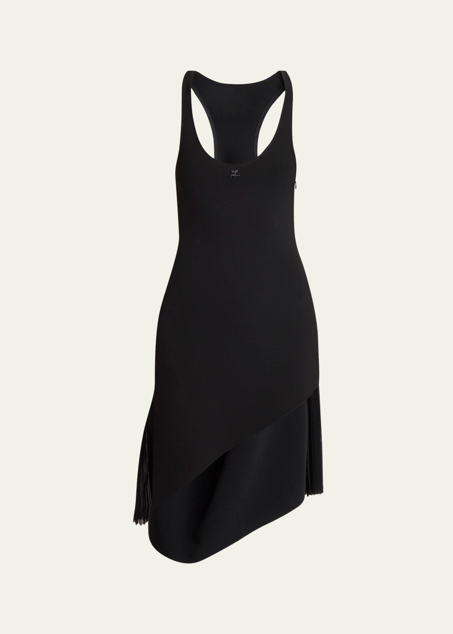 infinity pleats crepe tank dress
