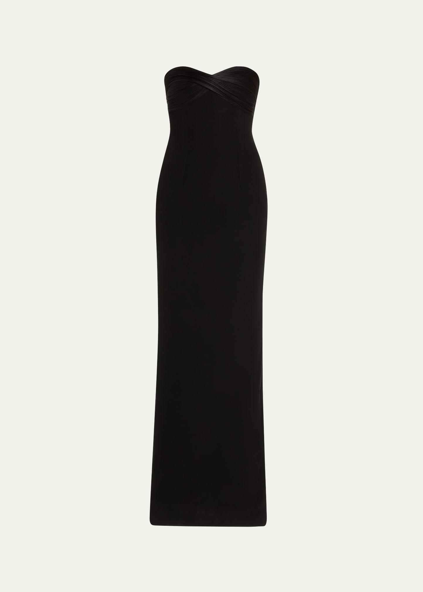 infinity strapless column gown