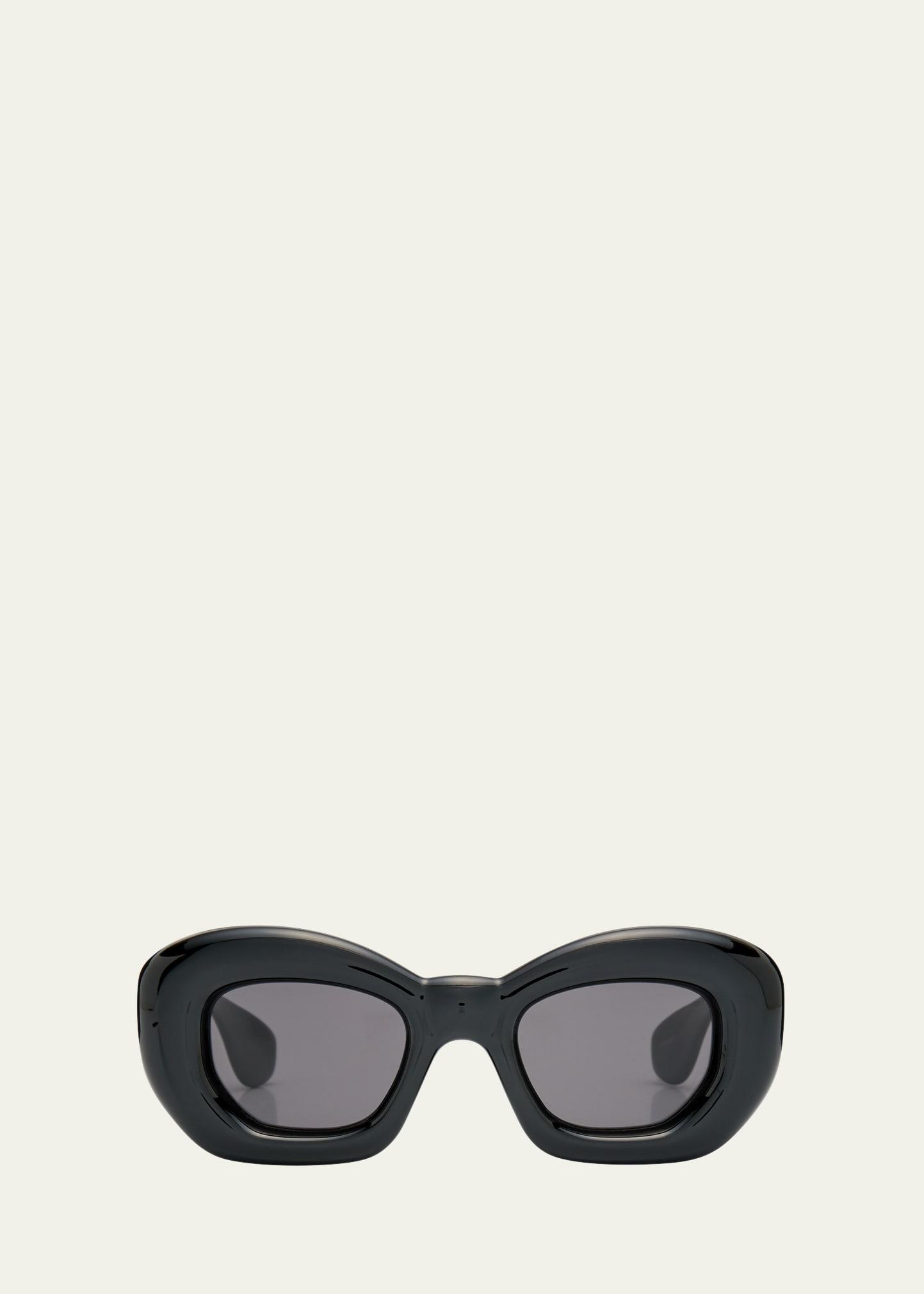 inflated monochrome acetate butterfly sunglasses