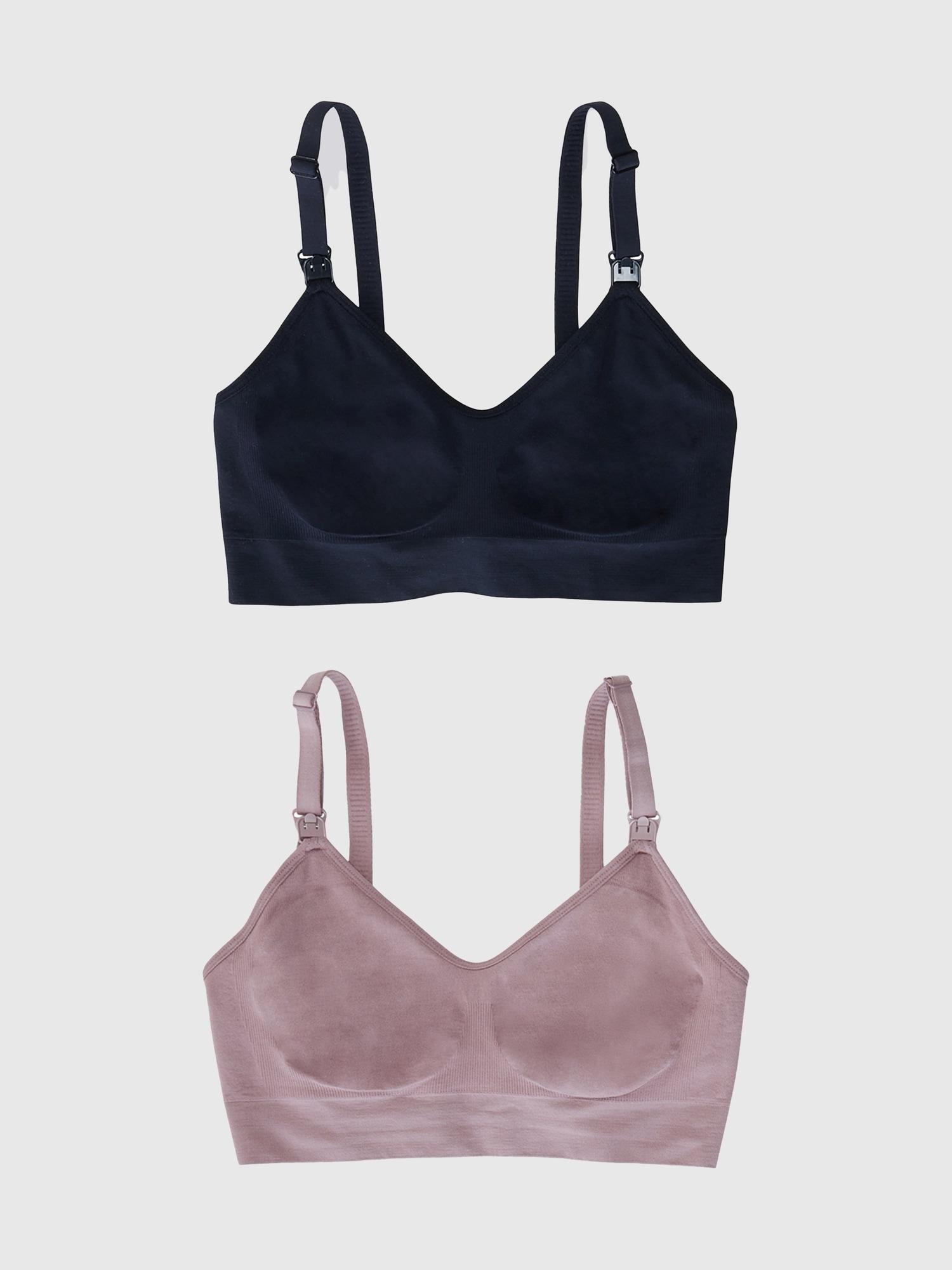 ingrid and isabel basics maternity seamless 2 in 1 nursing and pumping bra 2 pack