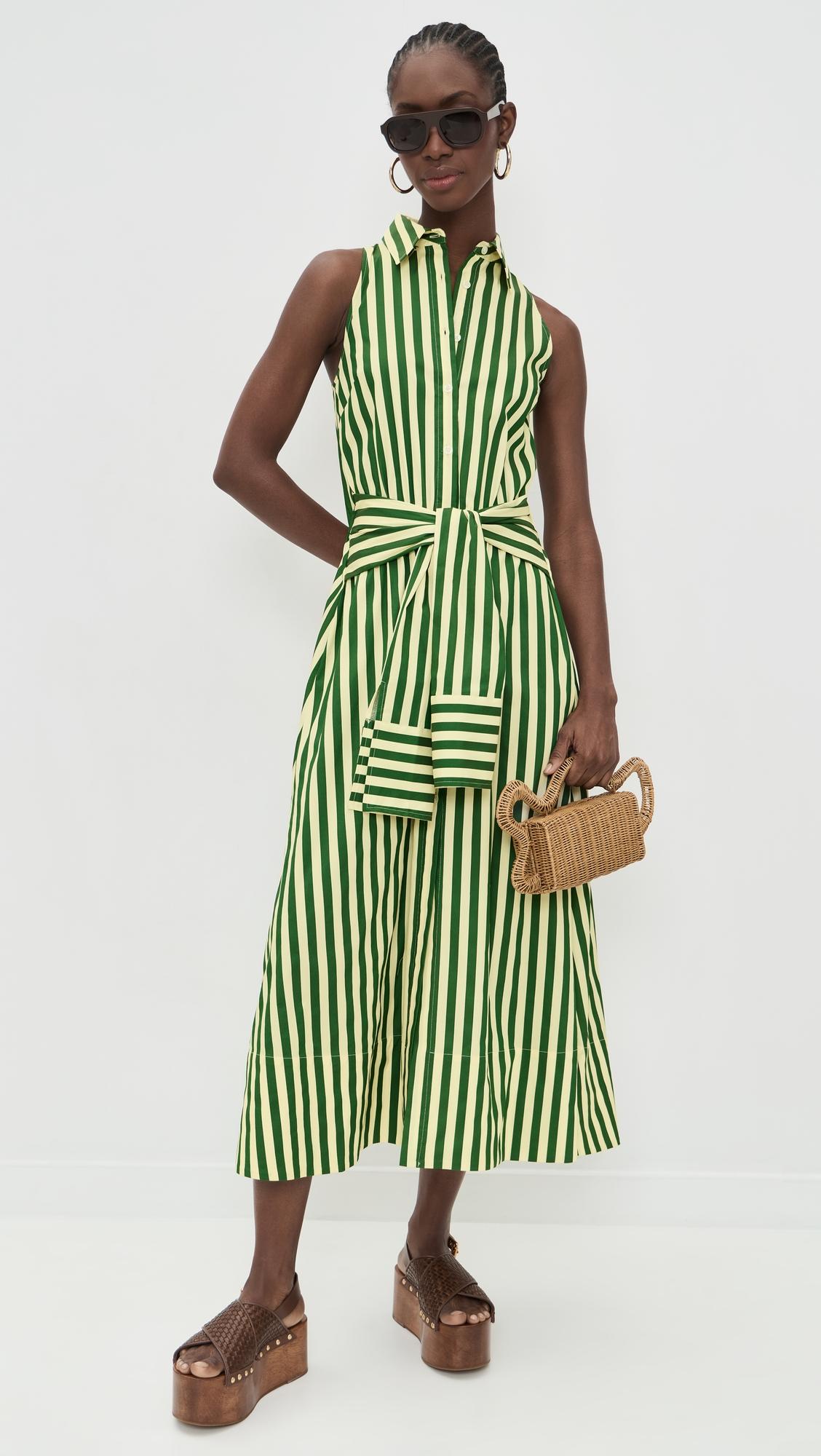 inna sleeveless poplin dress