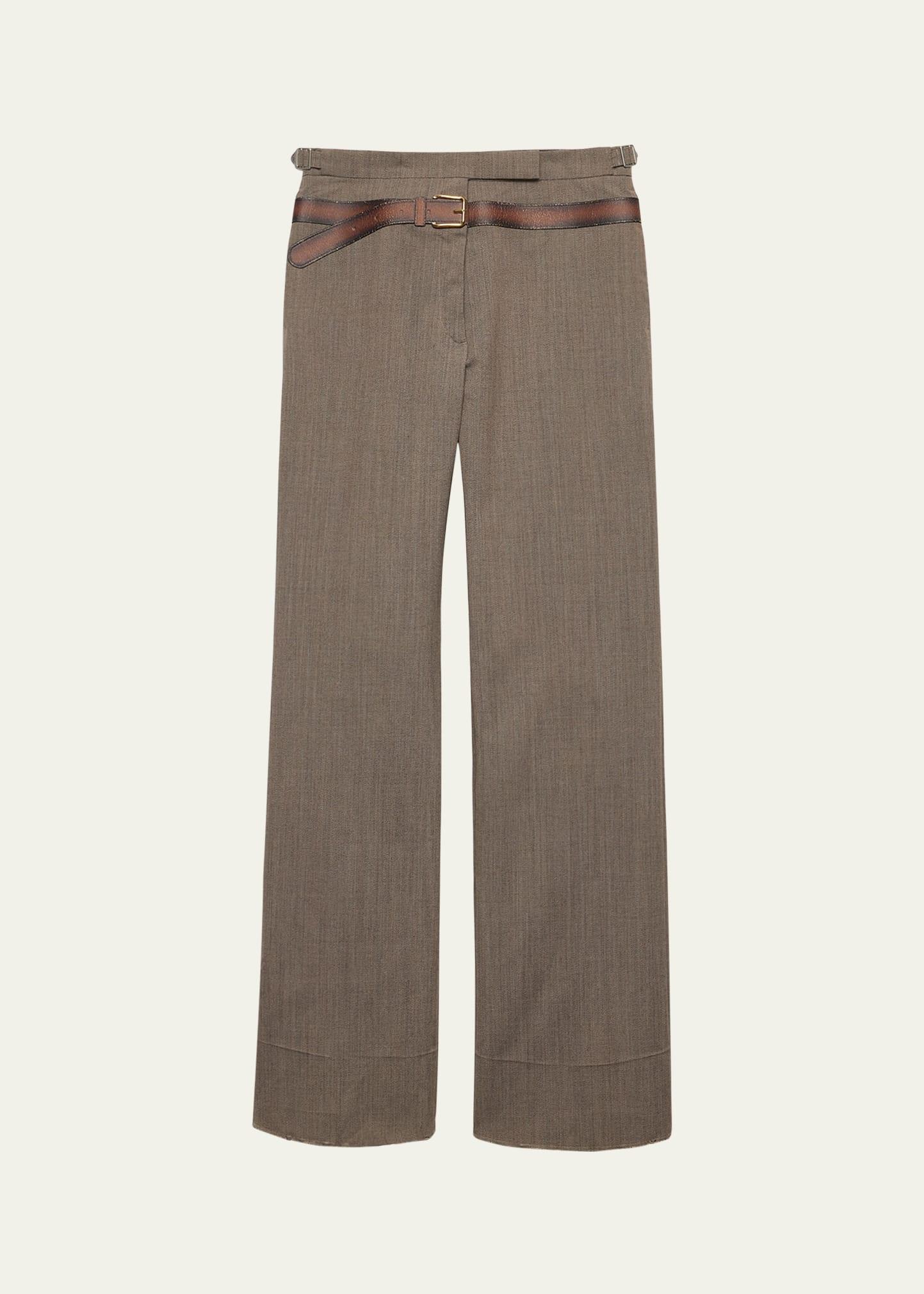 inset belt wool pants