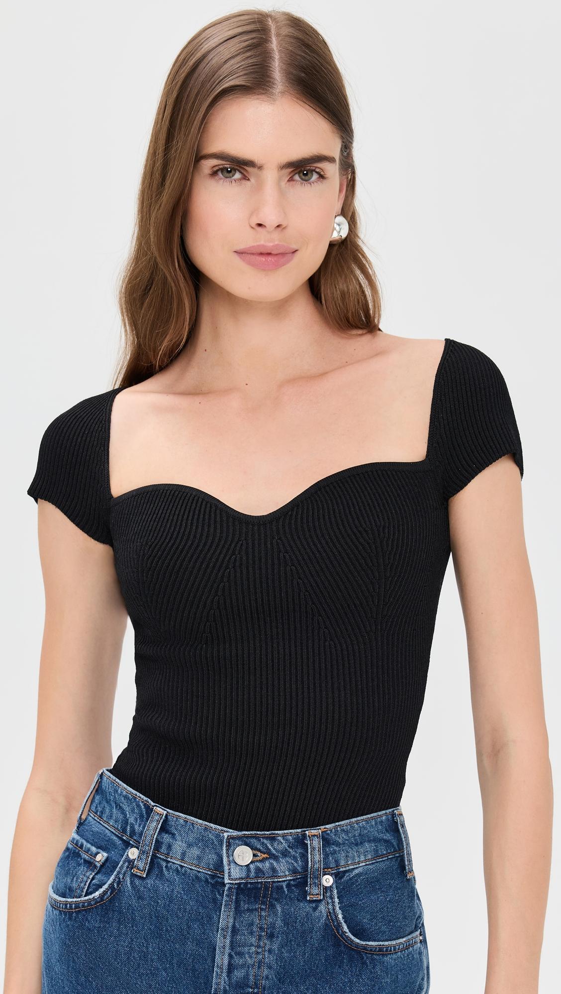 instasculpt ribbed knit heart top