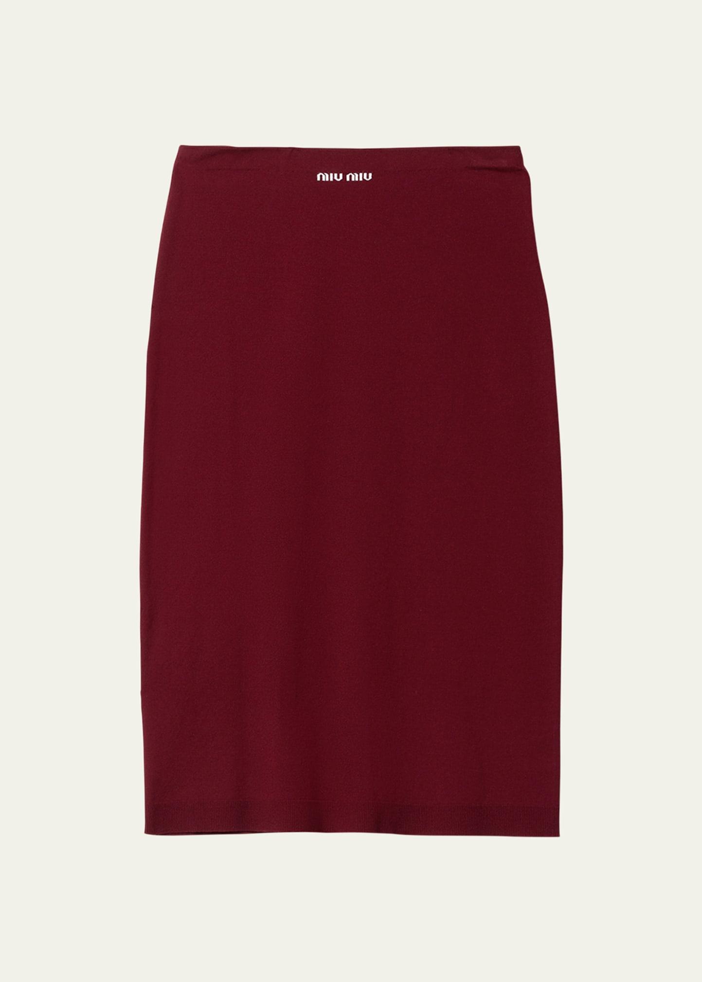 intarsia logo midi tube skirt
