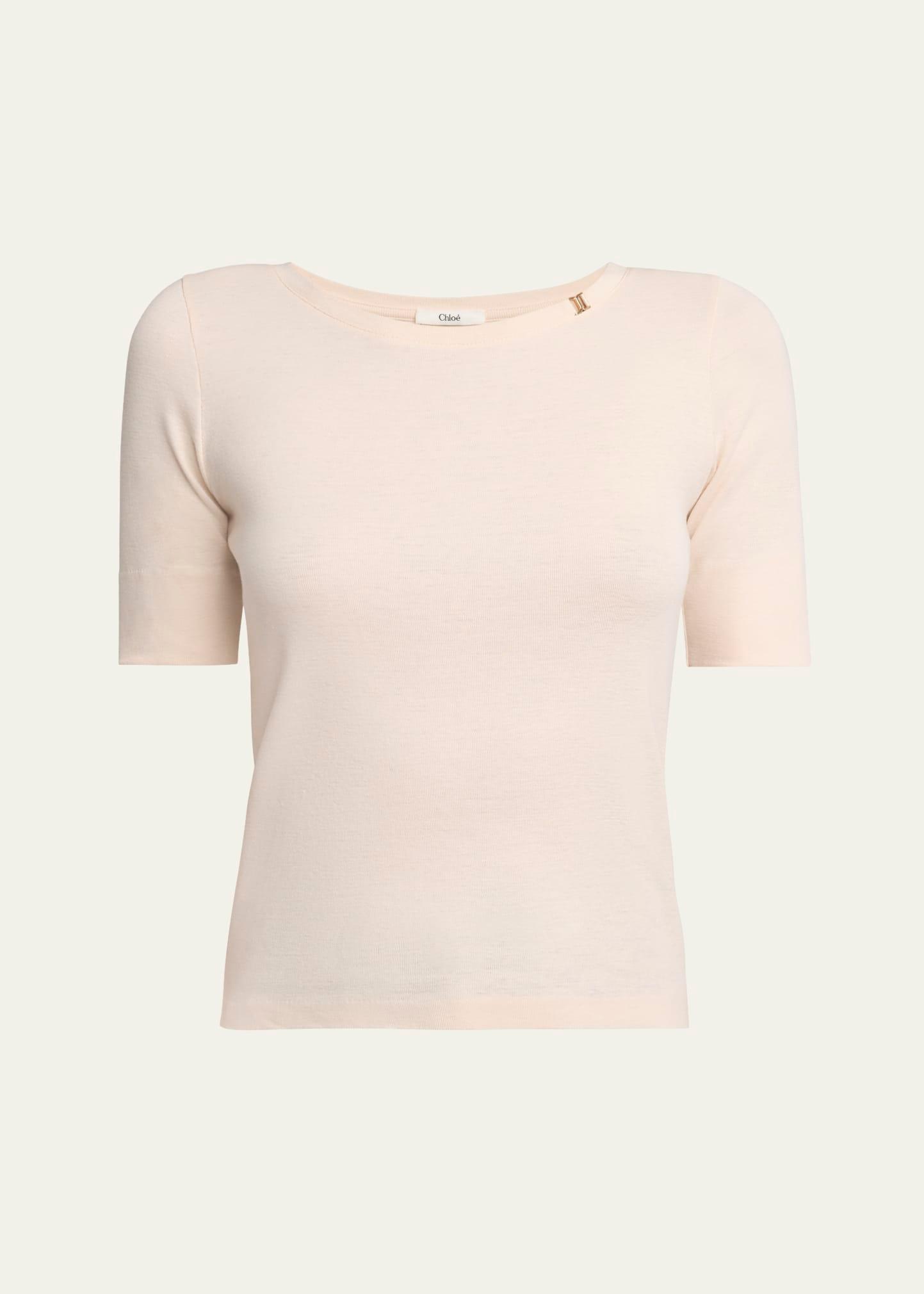 interlock short sleeve knit top