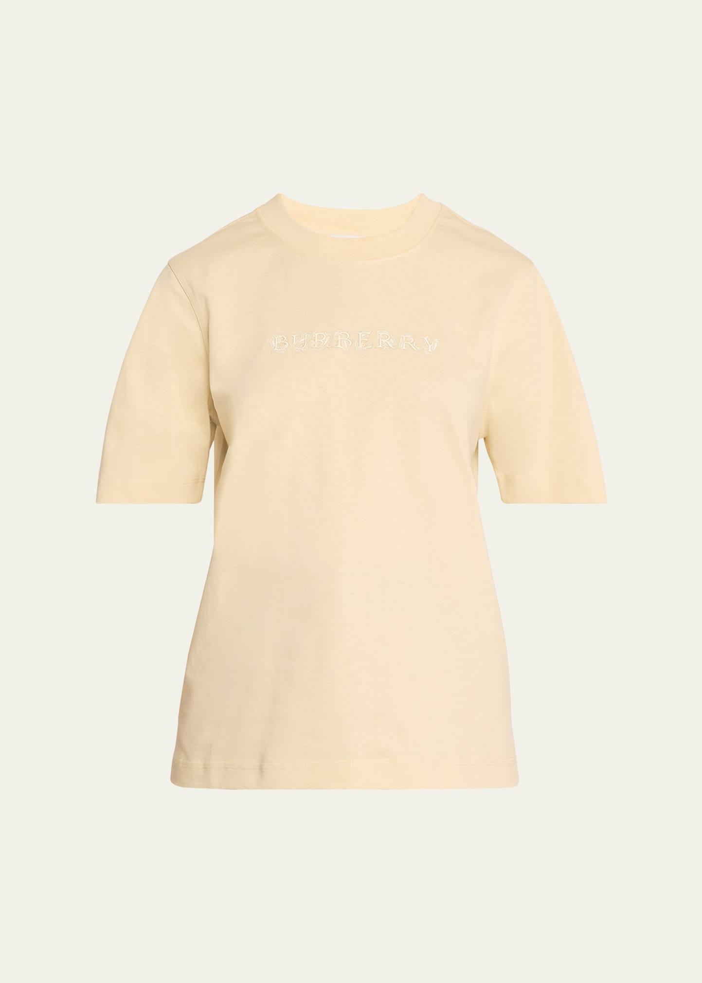intricate logo emboridered femimine fit t-shirt