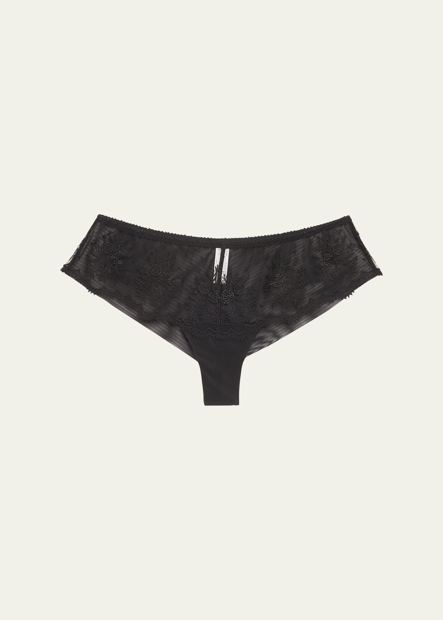 intrigue embroidered tulle boyshorts
