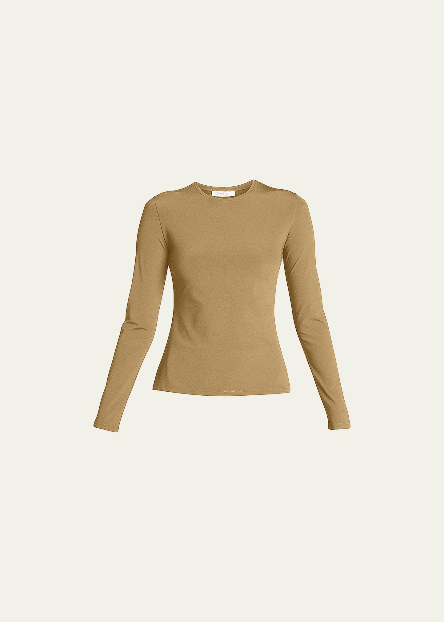 inverness long-sleeve crepe top